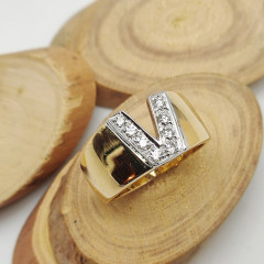 Anello con iniziale - medio Anello con iniziale - medio