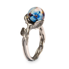 TROLLBEADS Anello con Fiore Blu mis. 19